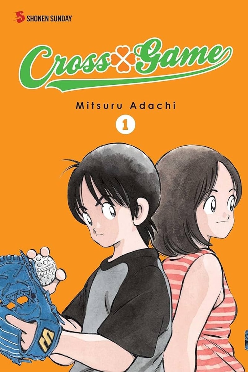 Cross Game cover, two people stand back-to-back against orange backdrop