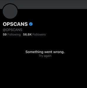 OPScans deleted Twitter page
