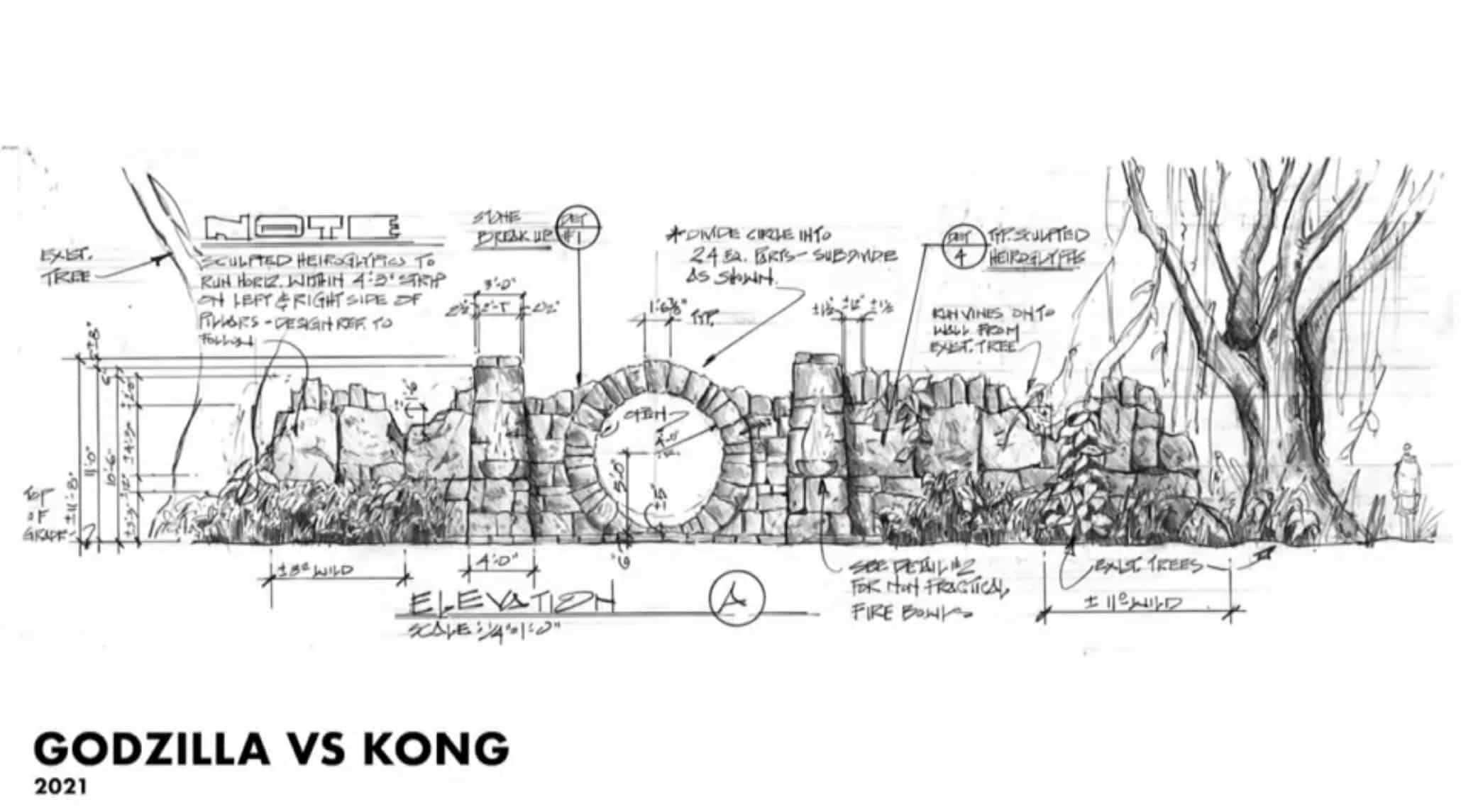 Godzilla vs. Kong set design sketches