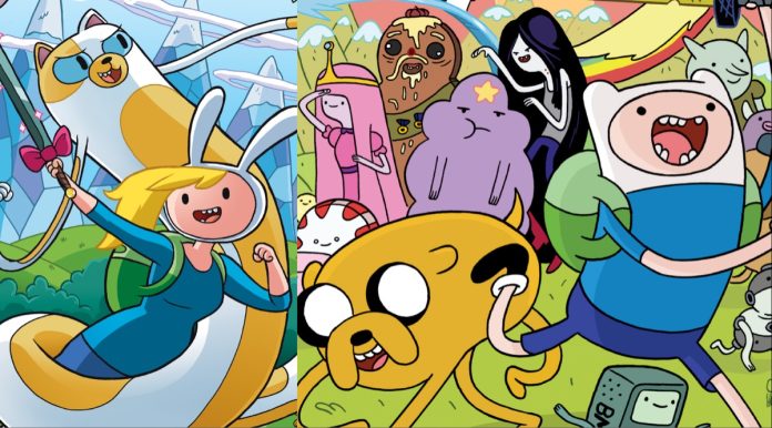 Math cover Adventure Time comics return. L: Fionna & Cake. R: Finn & Jake.