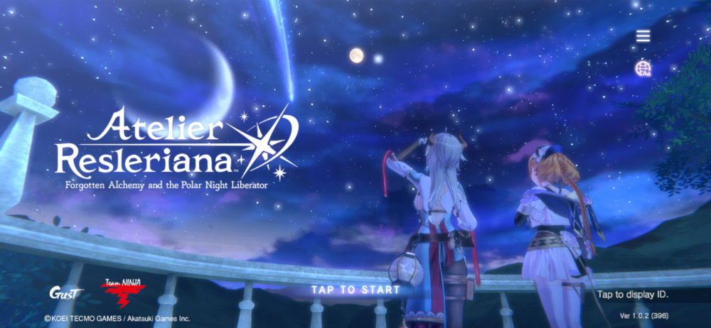 Title screen for Atelier Resleriana showing the two titular characters; Valeria and Resna