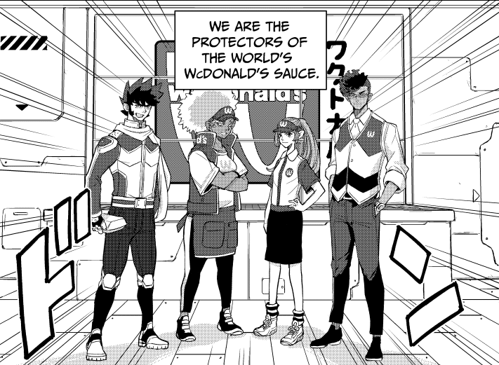 A group of WcDonald's employees protects the world's WcDonald's sauce