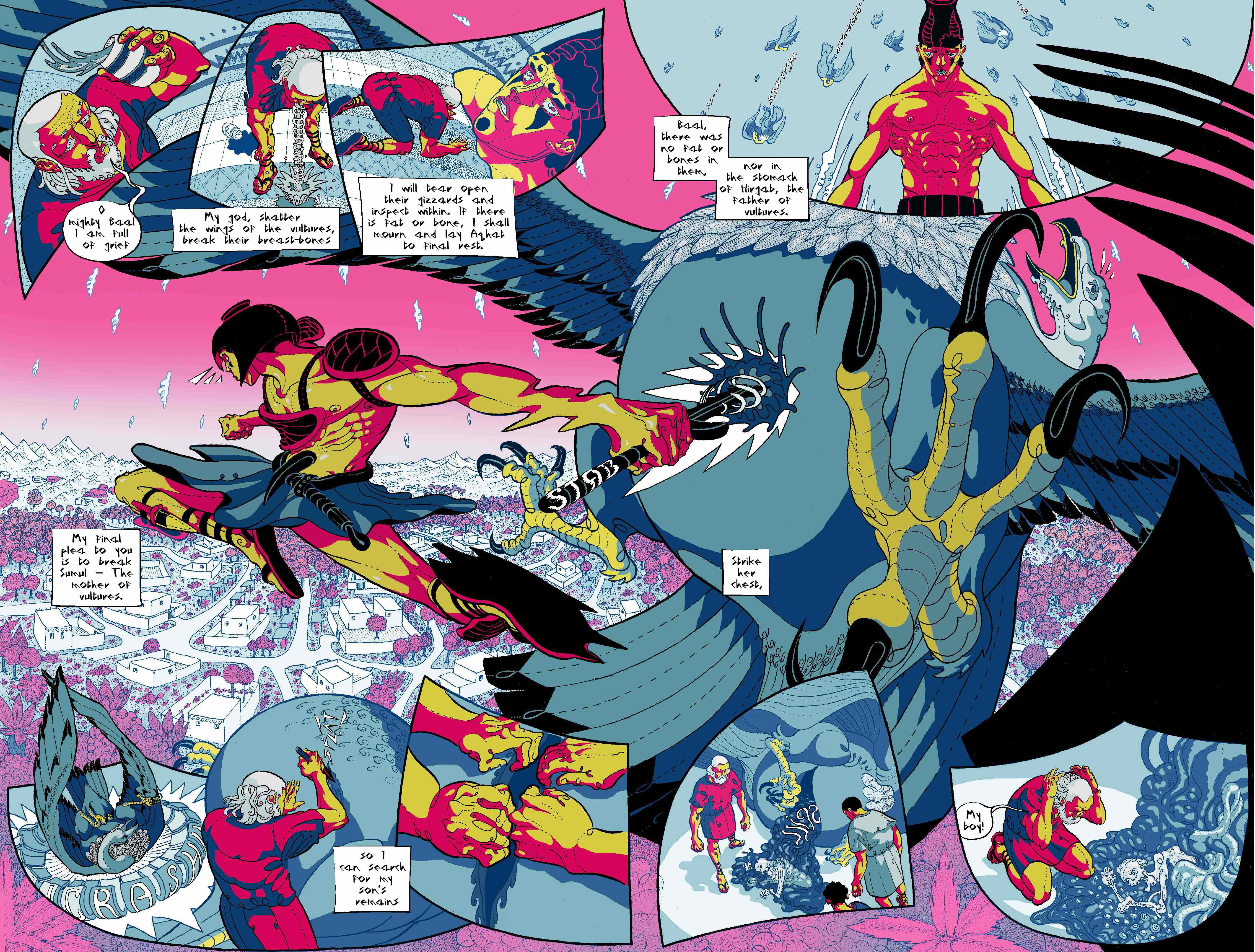 Two page spread from Age of Canaan