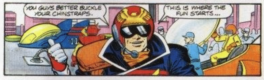 Captain Falcon in the F-Zero instruction book comic.