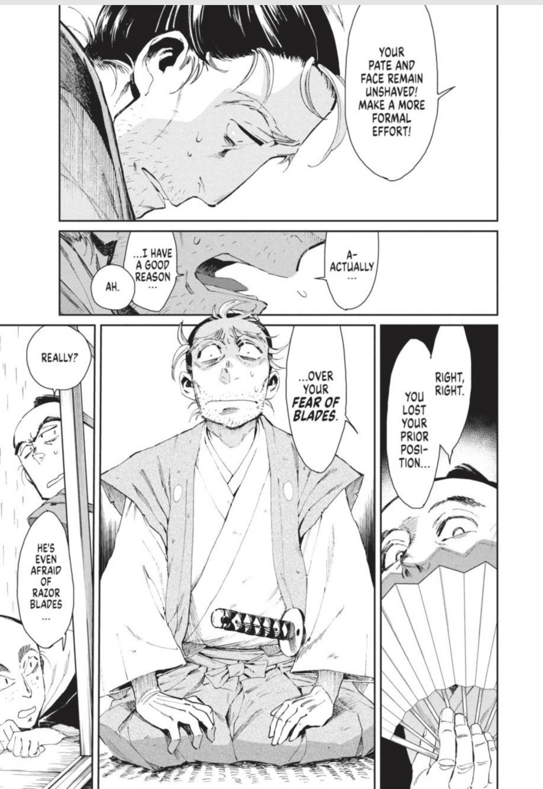 Ryudo Konosuke is asked how he can be a samurai if he cannot hold a blade.