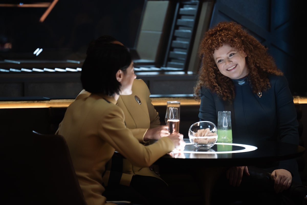 Tilly has a green drink (extra green) in the Disco lounge on Star Trek: Discovery.