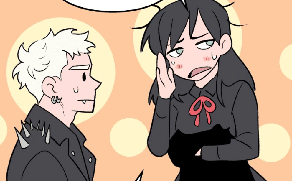 another panel of Morgana speaking with Oz who seems displeased.