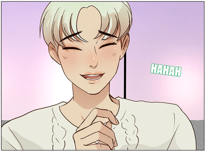 Panel from Freaking Romance of Zelan smiling