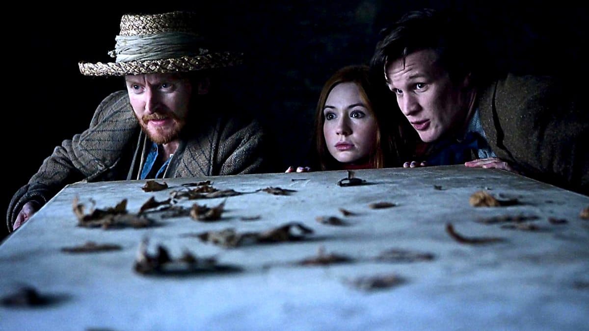 Tony Curran as Vincent Van Gough, Karen Gillan as Amy Pond, and Matt Smith as the Eleventh Doctor in Vincent and the Doctor