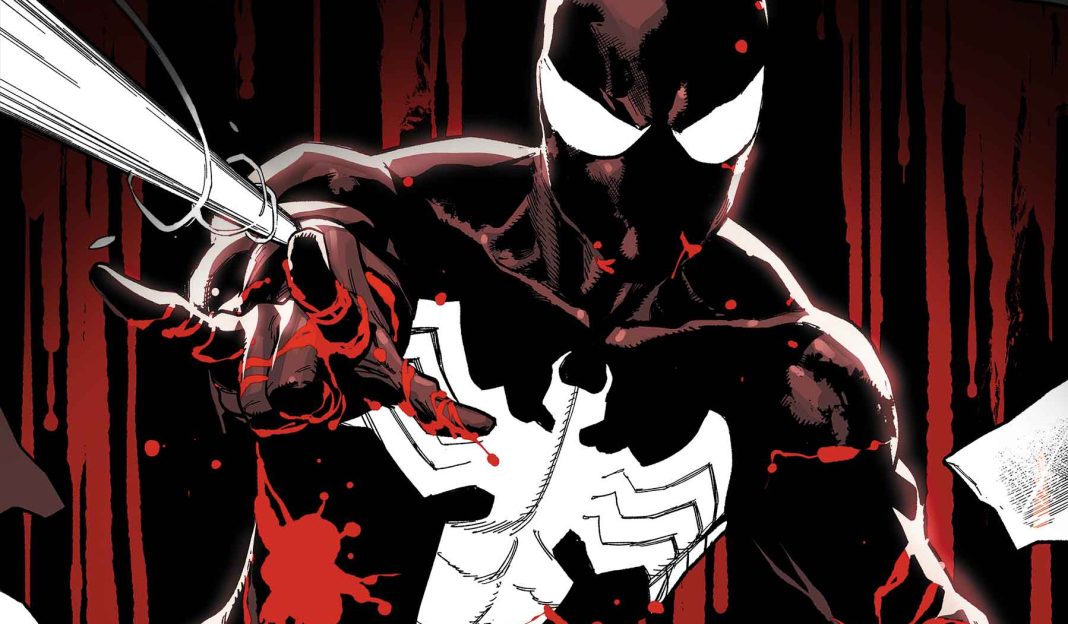 spider-man in black suit