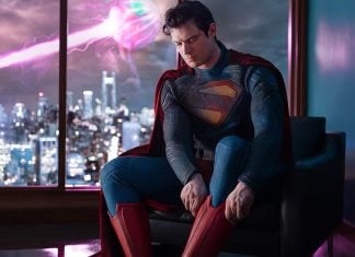 David Corenswet dons the red trunks and boots in first official image from SUPERMAN film David Corenswet