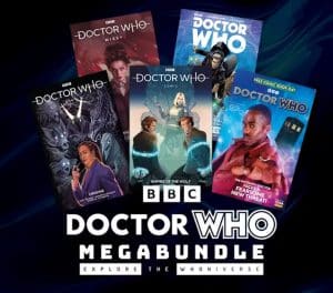 Doctor Who Mega Bundle, copyright Humble Bundle, Titan Comics, and BBC 2024