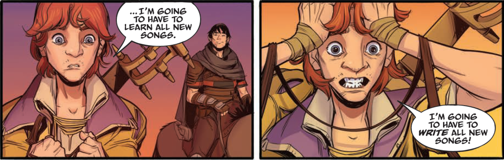 the bard has to come up with new songs