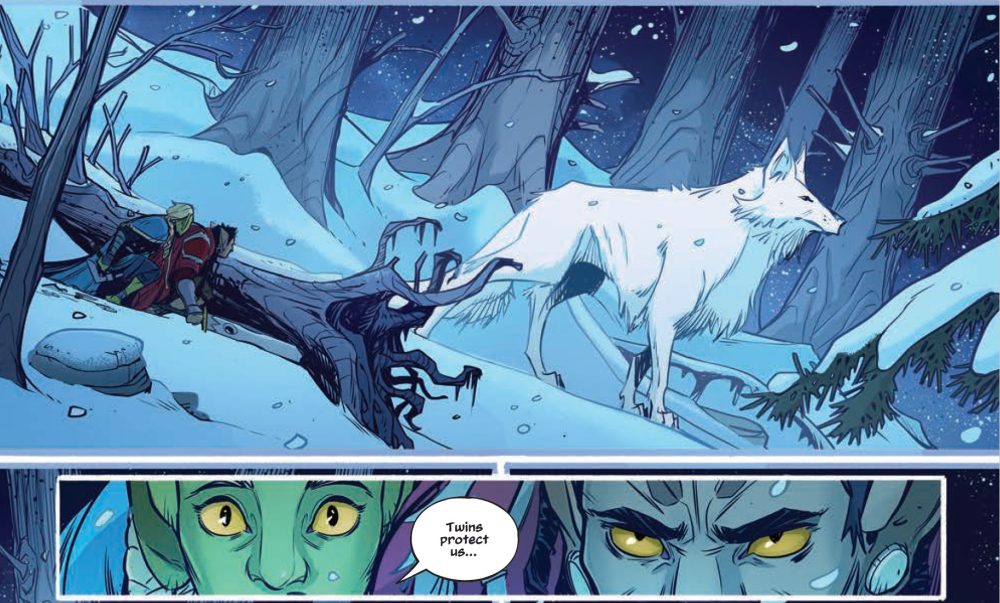 orcs hunt wolves in the snow