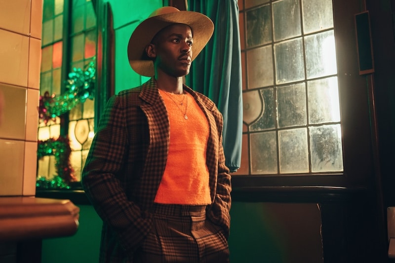 The Doctor once again donning a cowboy hat.