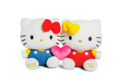 Kidrobot 50th Anniversary Hello Kitty & Mimmy with Heart Plush