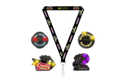 Kidrobot The Simpsons Neon Signs Light-Up Pins & Lanyard Set