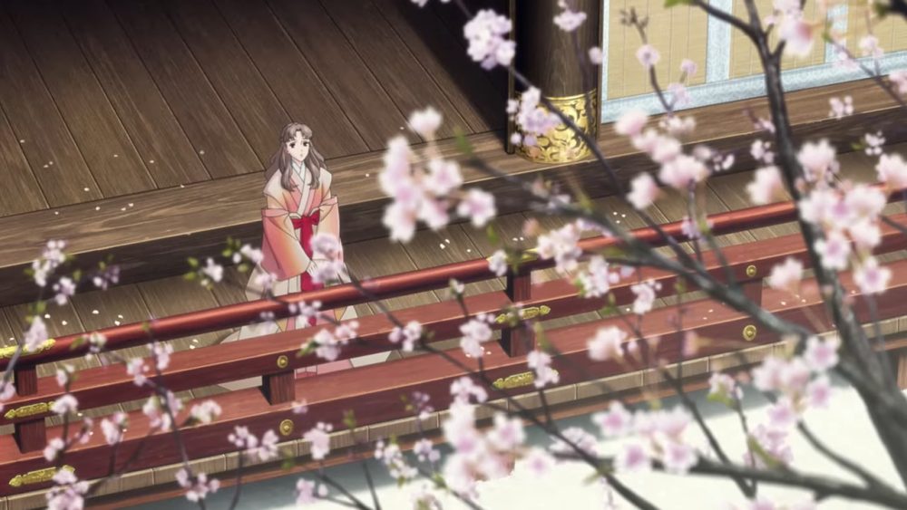 asebi stares at cherry blossoms