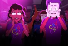 SDCC ’24: Replicate exclusive STAR TREK t-shirts at PARAMOUNT+’s THE LODGE "Terminal Provocations" -- Pictured (L-R) Tawny Newsome as Ensign Beckett Mariner and Jack Quaid as Ensign Brad Boimler of the CBS All Access series STAR TREK: LOWER DECKS. Photo Cr: Best Possible Screen Grab CBS ©2020 CBS Interactive, Inc. All Rights Reserved. Maybe they will have Chu Chu shirts at The Lodge.