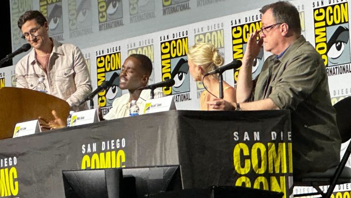 Dr Who panel in Hall H at San Diego Comic-Con 2024 photo by Robert Powers Dr Who panel in Hall H at San Diego Comic-Con 2024 photo by Robert Powers