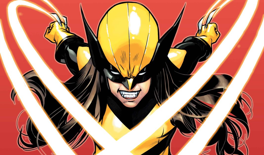 laura kinney in yellow suit slashing in wolverine #1