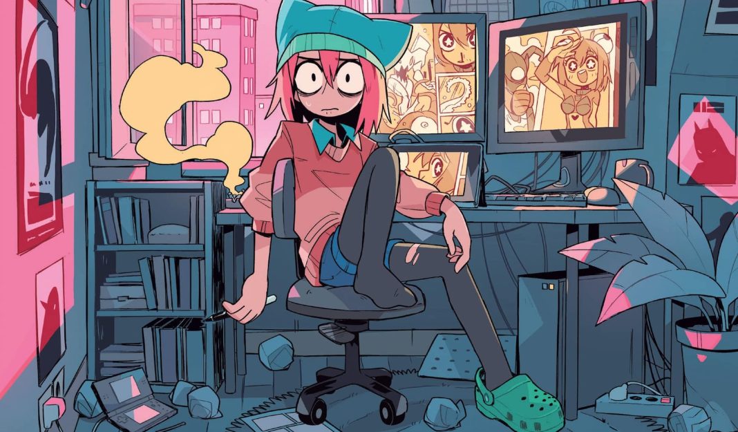 Pink room with girl in middle