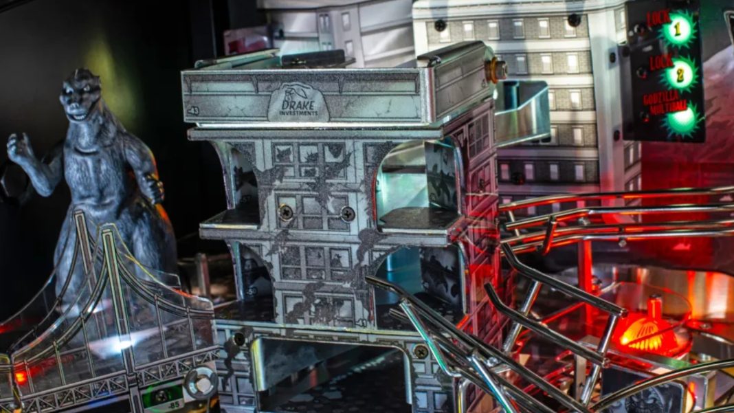 Stern Pinball 70th-anniversary Godzilla machine promo image