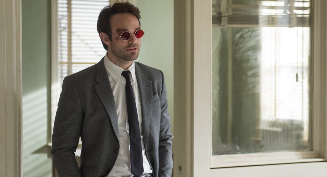 Charlie Cox as Matt Murdoc in a suit and tie