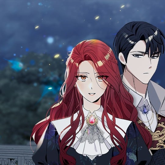 not your typical reincarnation story. smiling red haired woman and skeptical black haired man