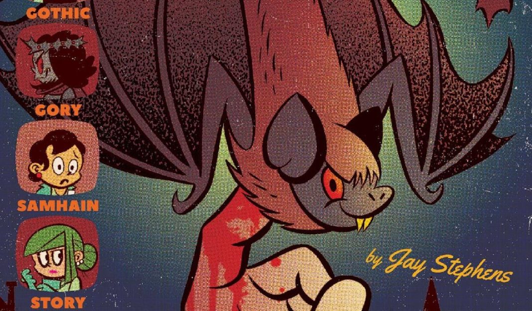 bat being put under chin with finger covered in red blood
