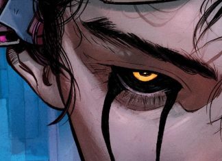 SKIN POLICE #1 is a futuristic action/thriller about killer clones crying eye cover c skin police