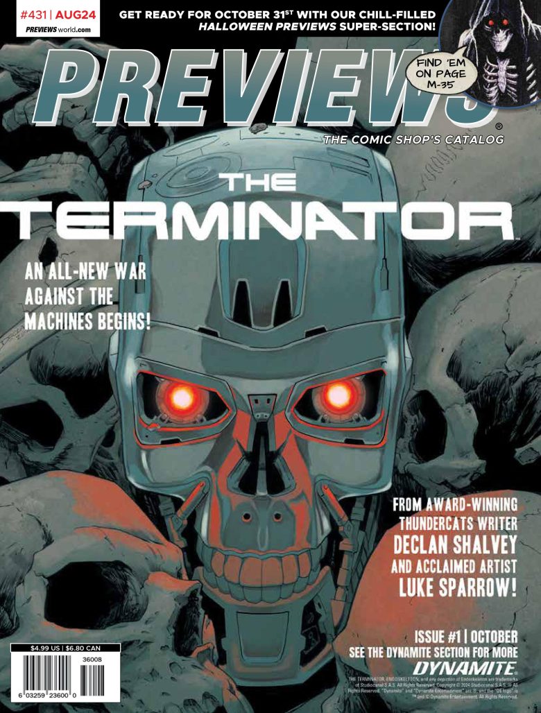The terminator featured in previews magazine
