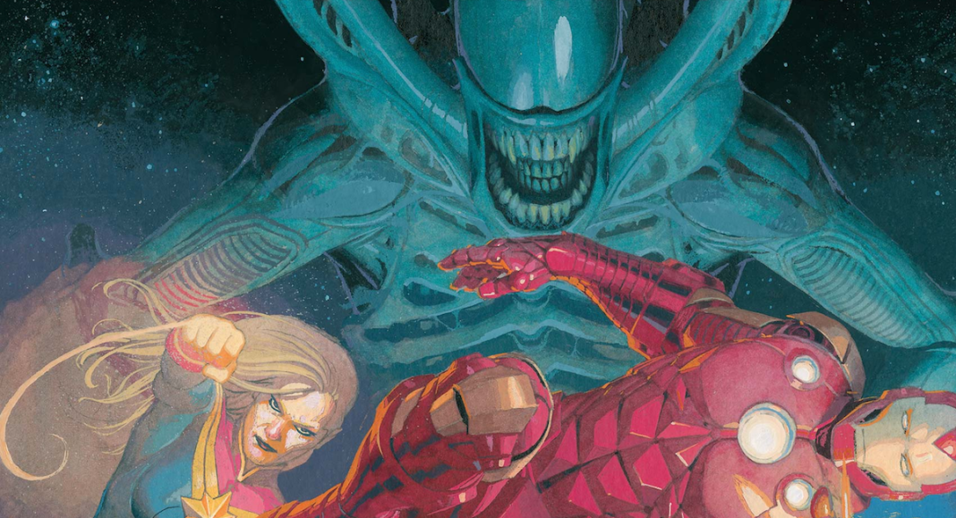 Alien vs. Avengers #1 Cover. Art by Esad Ribic