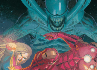 The MARVEL RUNDOWN: An ALIENS VS. AVENGERS Roundtable! Alien vs. Avengers #1 Cover. Art by Esad Ribic