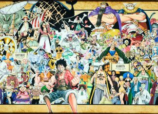 One Piece Day ’24: Recaps and Highlights a section of the long artwork featuring various One Piece characters shown at ONE PIECE DAY