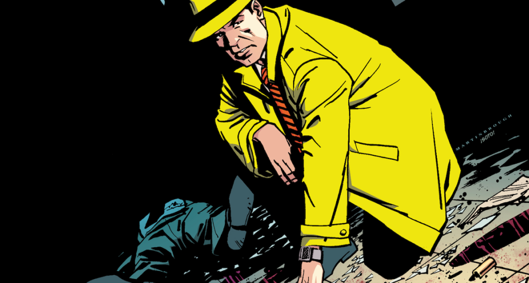 Dick Tracy investigating a murder.