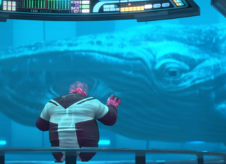 Video Interview: STAR TREK Science Advisor Dr. Erin Macdonald on PRODIGY season 2 Rok-Tahk looks at Gillian the Humpback Whale in the USS Voyager-A's Cetacean Ops department. From Star Trek: Prodigy season 2.