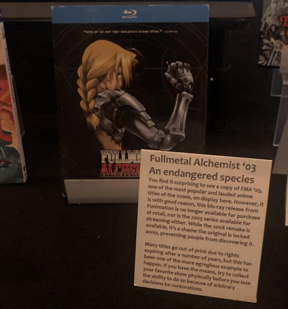 fullmetal alchemist 2003 on bluray as an "endangered species"