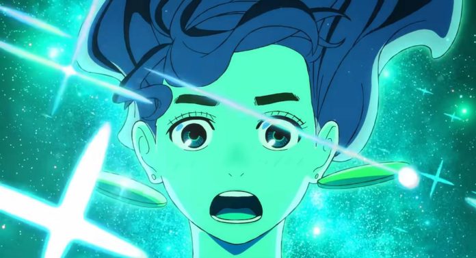 momo 2 shocked psychic girl against sparkling blue background