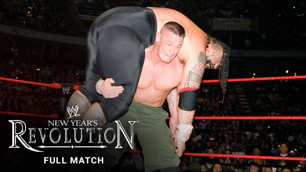 John Cena suplexing an opponent 