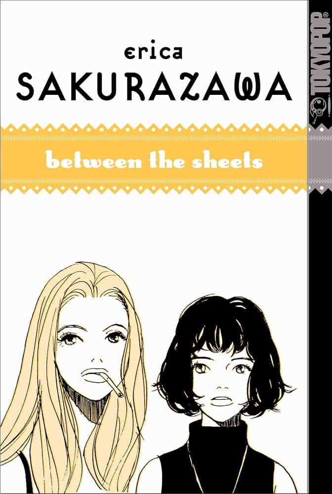Between the Sheets cover. blonde and black haired women against white background