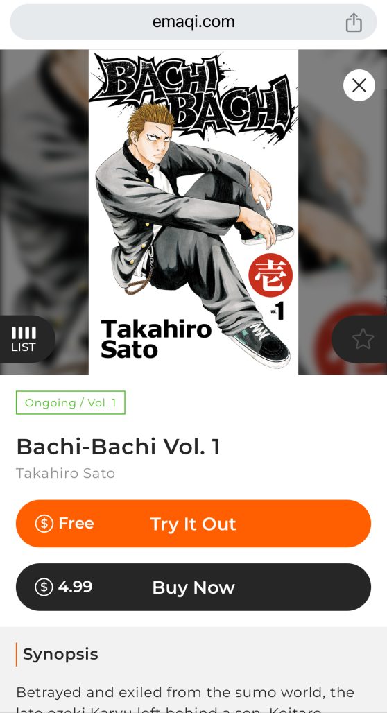 Item purchase page for Bachi Bachi by Takahiro Sato on emaqi.com