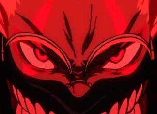 REVIEW: DANDADAN: FIRST ENCOUNTER can also smash it dandadan okarun and turbo granny fusion. red, angry eyes, big teeth