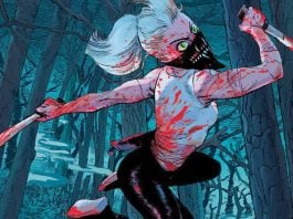 Erica Slaughter to star in prose novel HOPE IS A KNIFE something is killing the children Erica Slaughter with bloody blades in hands and covered in blood at her sides