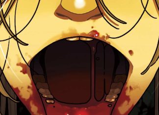 MEAT EATERS graphic novel announced by cartoonist Meredith McClaren meat eaters cover is a mouth with the title spilling out of it