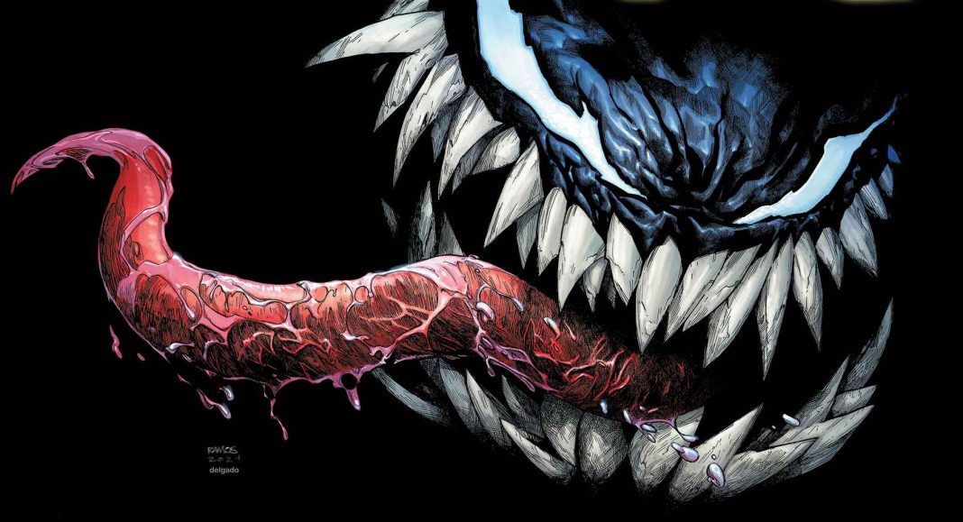 wraparound variant cover by humberto ramos of venom's face