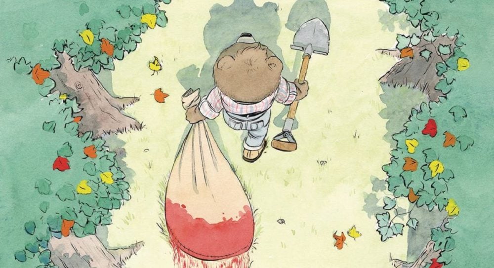 Detail of Beneath the Trees Where Nobody Sees #1's cover, by Patrick Horvath
