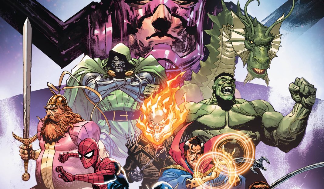 The Avengers and Galactus comic book cover