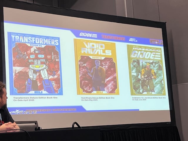 Oversized Energon Universe hardcovers coming out next year. 