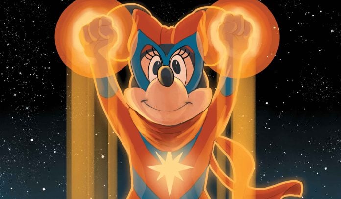 MDWHATIFMINNIECM2024001_Noto Phil Noto variant of Minnie Mouse as Captain Marvel